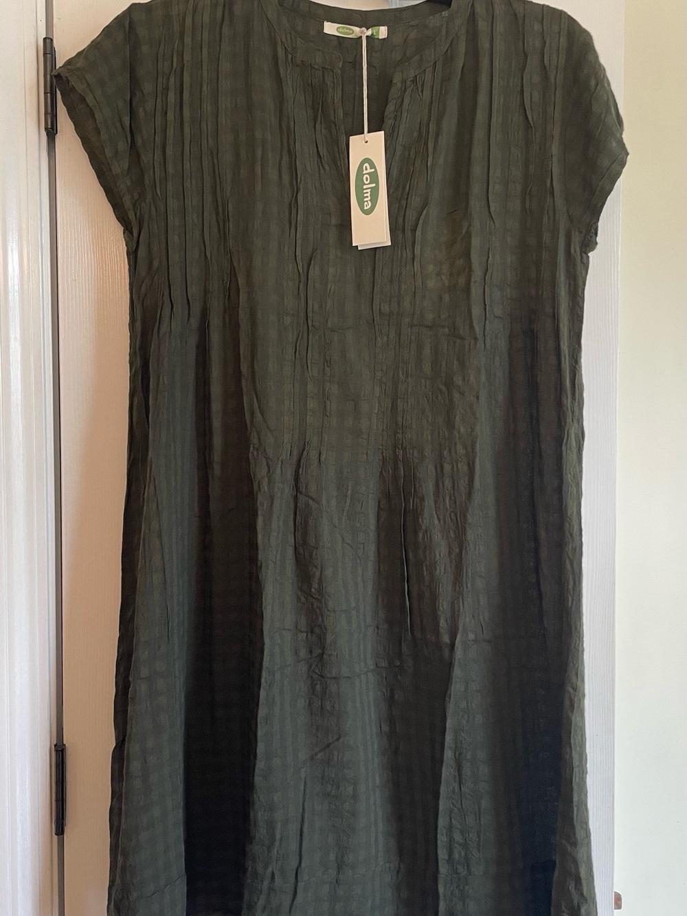 BNWT Dolma Olive Textured Midi Shift Dress